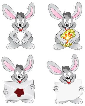Set Easter Rabbit Stock Illustration