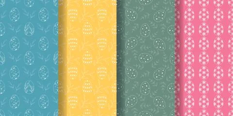 Set of Easter seamless patterns Stock Illustration
