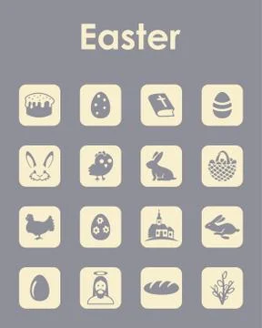 Set of easter simple icons 스톡 일러스트