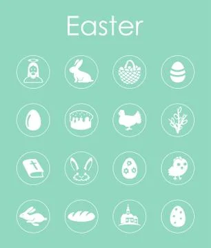 Set of easter simple icons 스톡 일러스트
