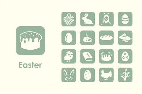 Set of easter simple icons 스톡 일러스트