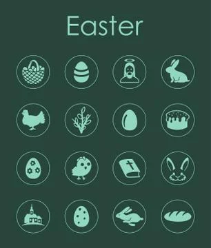 Set of easter simple icons Stock Illustration