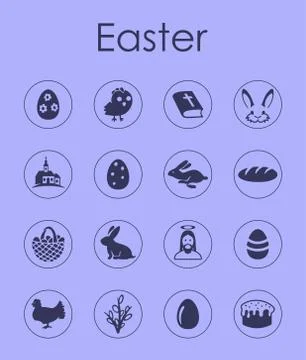 Set of easter simple icons 스톡 일러스트