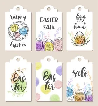 Set of Easter tags Stock Illustration