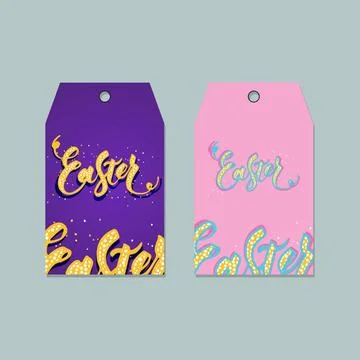Set of Easter tags. Vector labels design. Set of Easter tags. Vector label... Stock Photos