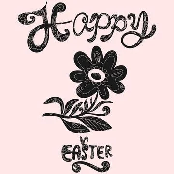Set of Easter vector elements with decorative patterns. Silhouettes of Easter Stockillustratie
