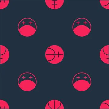 Set Eclipse of the sun and Neptune planet on seamless pattern. Vector Stock Illustration