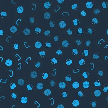 Set Eclipse of the sun, Cloud with snow, and Celsius on seamless pattern. Vector Stock Illustration