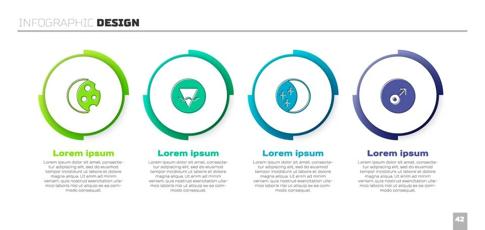 Set Eclipse of the sun, Earth element, and Mars symbol. Business infographic Ilustração Stock