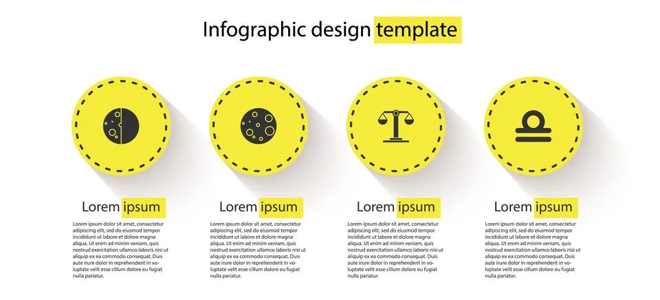 Set Eclipse of the sun, Moon, Libra zodiac and . Business infographic template Ilustração Stock