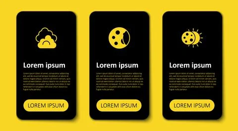 Set Eclipse of the sun, Moon phases and Cloud. Business infographic template Ilustração Stock