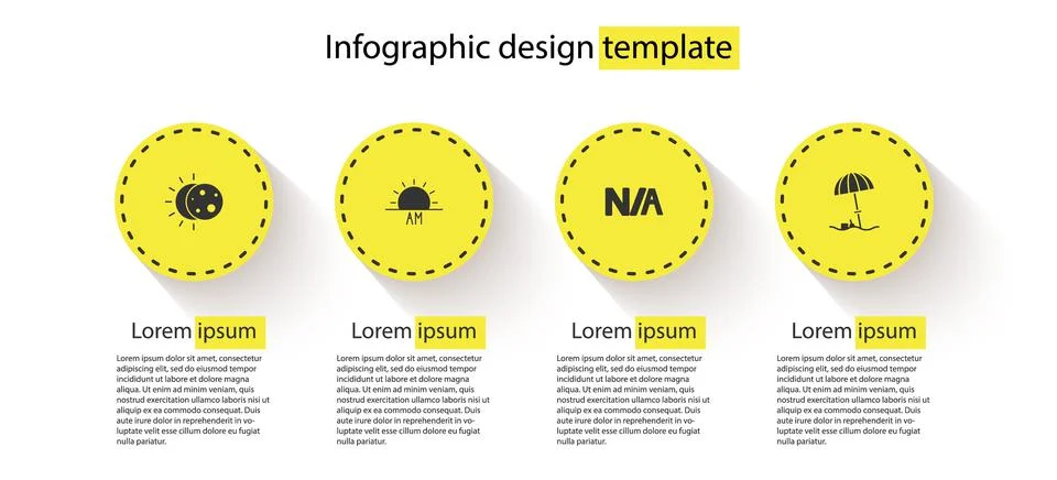 Set Eclipse of the sun, Sunrise, Not applicable and protective umbrella for Illustrazione stock