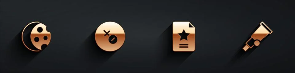 Set Eclipse of the sun, Venus symbol, Star constellation zodiac and Telescope Stock Illustration