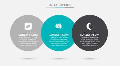 Set Eclipse of the sun, Water drop and Moon and stars. Business infographic Ilustração Stock
