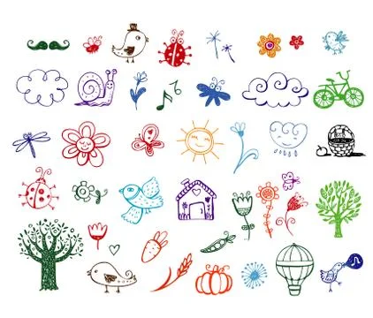 Set of Eco doodles Stock Illustration