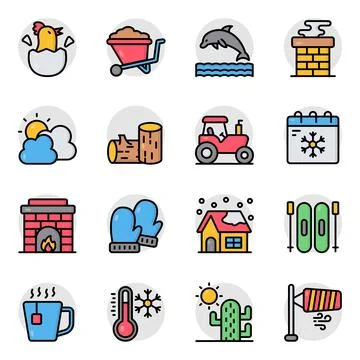 Set of Eco Flat Icons Stock Illustration