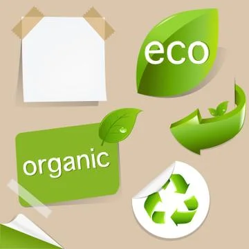 Set of eco friendly labels Stock Illustration