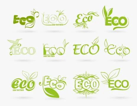 Set of eco icons Stock Illustration