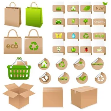 Set of ecological container Stock Illustration