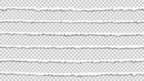 Set of edges of torn paper Stock Illustration