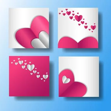 Set of Editable banner template design. Valentines day sale social media. Red Stock Illustration
