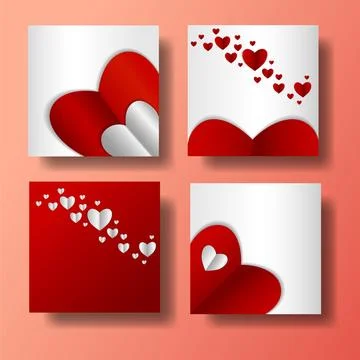 Set of Editable banner template design. Valentines day sale social media. Red Stock Illustration
