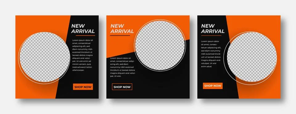 Set of editable banner template post for social media ads. Web banner ads f.. Stock Illustration