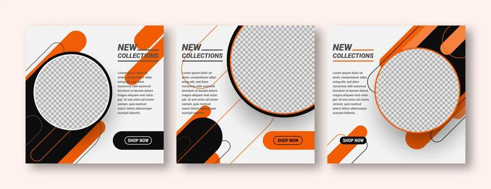 Set of editable banner template post for social media ads. Web banner ads f.. Stock Illustration