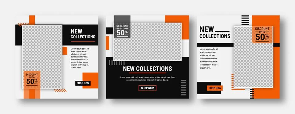 Set of editable banner template post for social media ads. Web banner ads f.. Stock Illustration