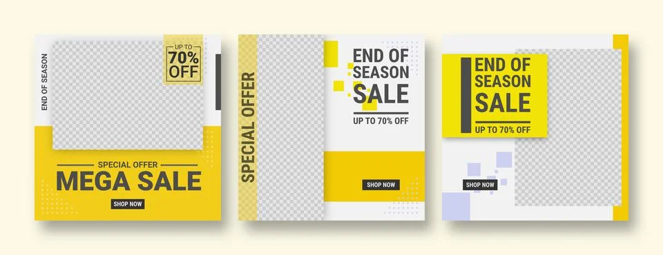Set of editable banner template post for social media ads. Web banner ads f.. Stock Illustration