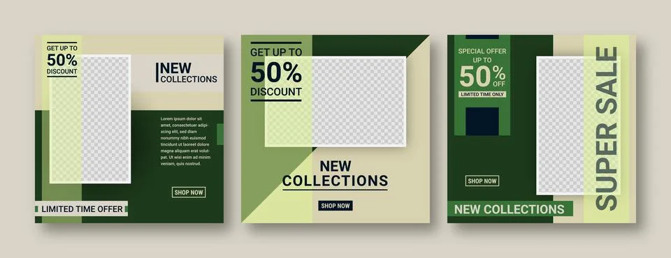 Set of editable banner template post for social media ads. Web banner ads f.. Stock Illustration