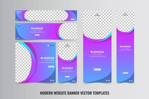Set of Editable minimal web banner template design for social media post. Stock Illustration