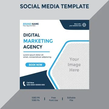 Set of Editable square business web banner design template. Suitable for so.. Stock Illustration