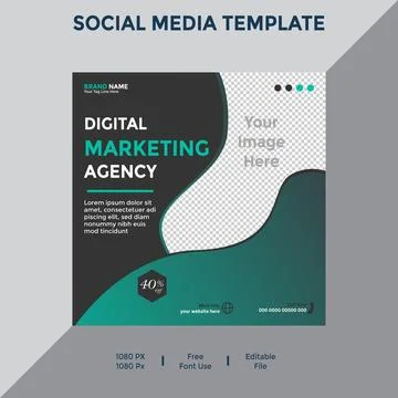 Set of Editable square business web banner design template. Suitable for so.. Stock Illustration