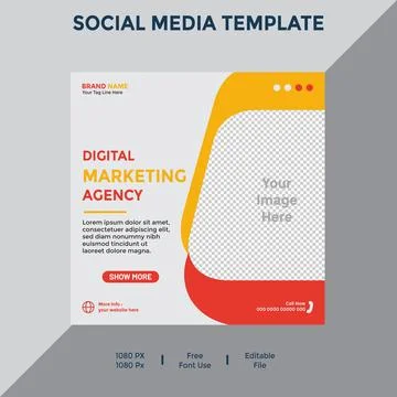 Set of Editable square business web banner design template. Suitable for so.. Stock Illustration