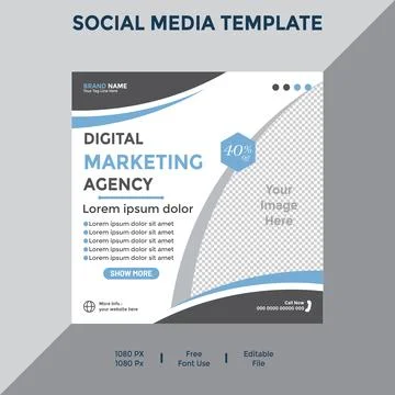 Set of Editable square business web banner design template. Suitable for so.. Stock Illustration