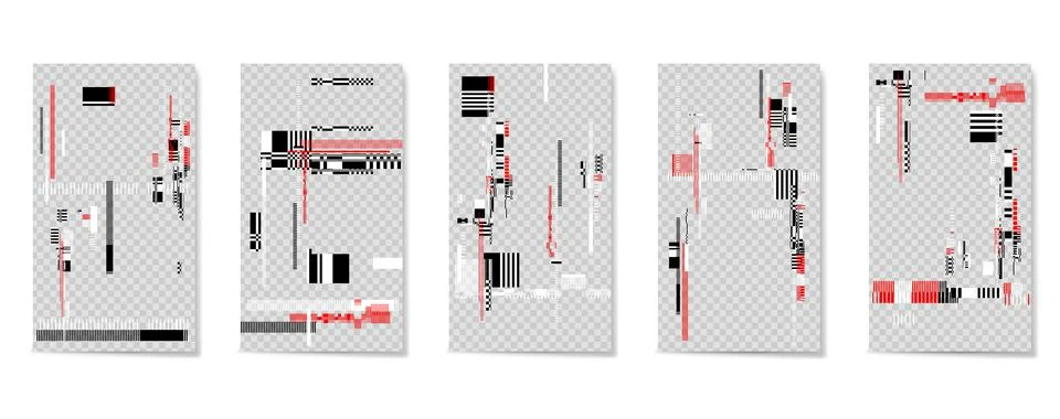 A set of editable template for stories and streaming. Stock Illustration