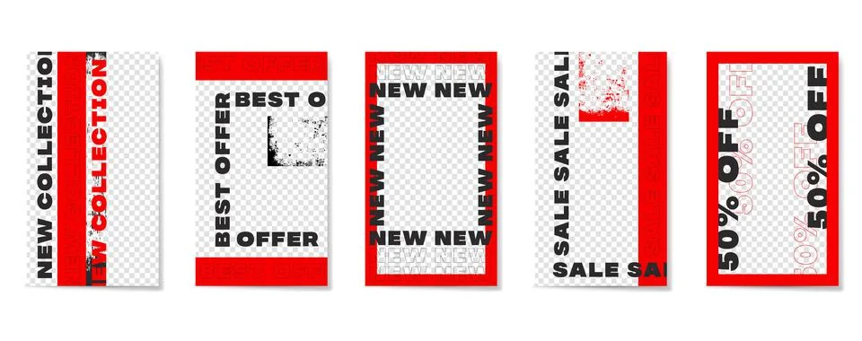Set of Editable templates. Geometry and typography in trend composition. イラスト素材