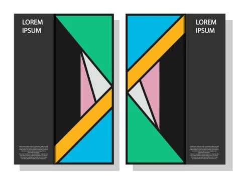 Set of editable templates for your covers with abstract geometric pattern for Illustrazione stock