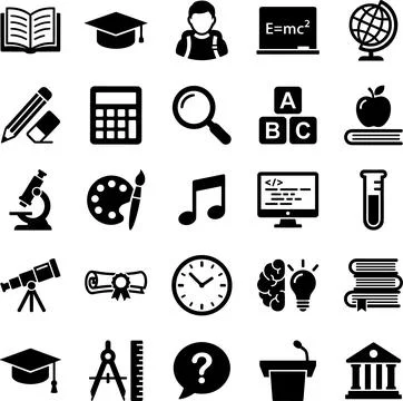 Set of Education and Learning Icons. Ilustração Stock