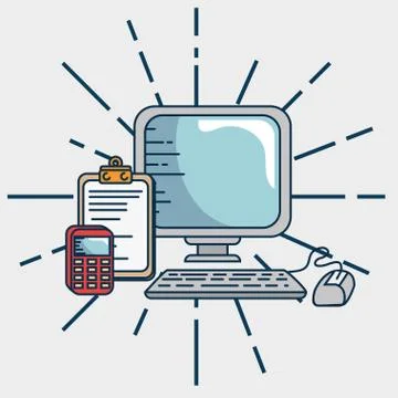 Set education elements handmade drawn Stock Illustration