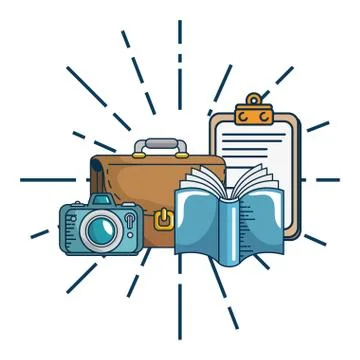 Set education elements handmade drawn Stock Illustration