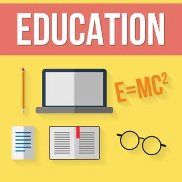 Set of education elements Stock Illustration