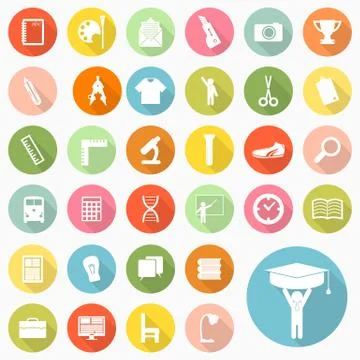 Set of education icons design Stock Illustration