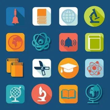 Set of education icons Stock Illustration