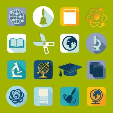 Set of education icons Stock Illustration