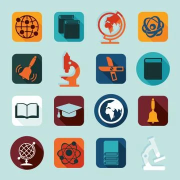 Set of education icons Stock Illustration