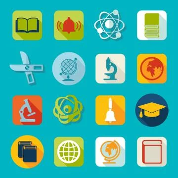 Set of education icons Stock Illustration