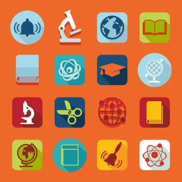 Set of education icons Stock Illustration