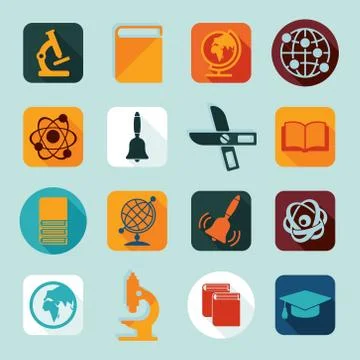 Set of education icons Stock Illustration